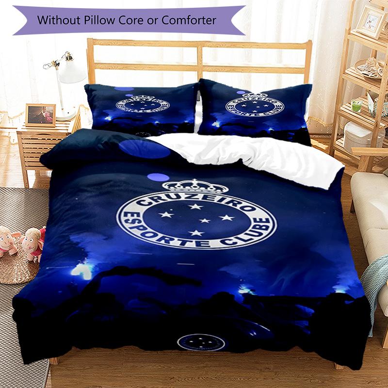 Cruzeiro Esporte Clube Printed Pattern Duvet Cover Set – includes 1 duvet cover and 2 matching pillowcases Bedroom decor Christmas gifts