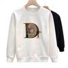 Mens Oversized Cotton Graphic Print Sweatshirt Winter Long Sleeve Crewneck Hoodie-Free Pullover