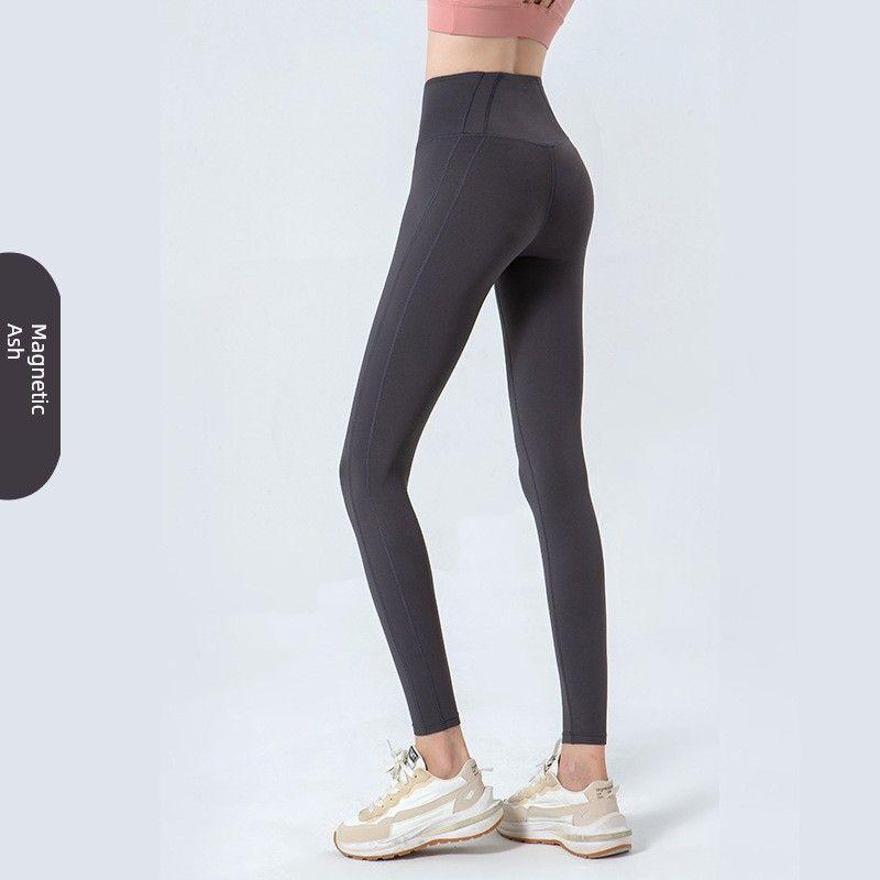 

Export High Waist Yoga Pants Women s Belly Contracting and Hip Lifting Outwear Peach Hip Fitness Training Running Exercise Pants Spring & Fall Magnetic Ash XXL