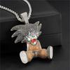 Dragon Ball Goku Pendant Necklace Full Zircon Rhinestone Hip Hop Chain Jewelry Men Women Streetwear Fashion Accessory