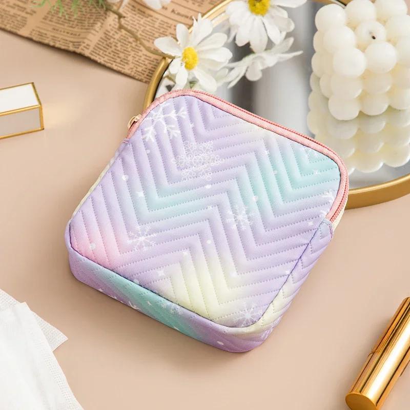 Fashion Women's Small Cosmetic Bag Travel Mini Sanitary Napkin Storage Bag Coin Money Card Lipstick Storage Bag Wallet Makeup