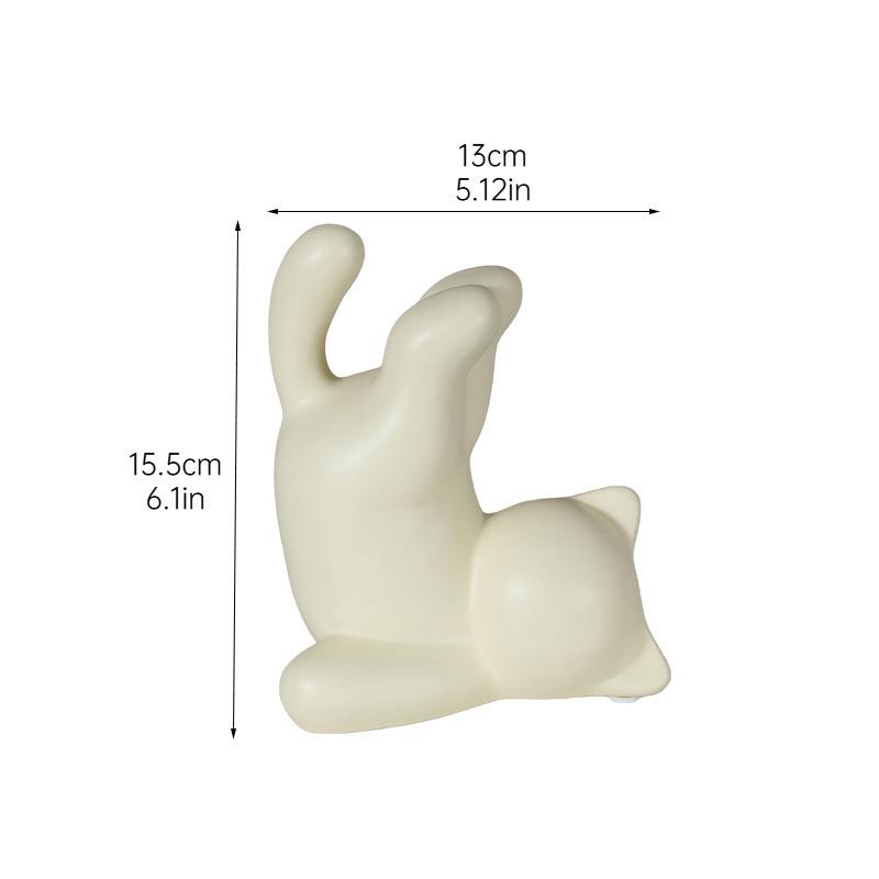 Milky Yellow Yoga Cat Candle Holder Ceramic Candlestick Desk Decoration Wax Melt Burner Aroma Diffuser Home Aroma Container