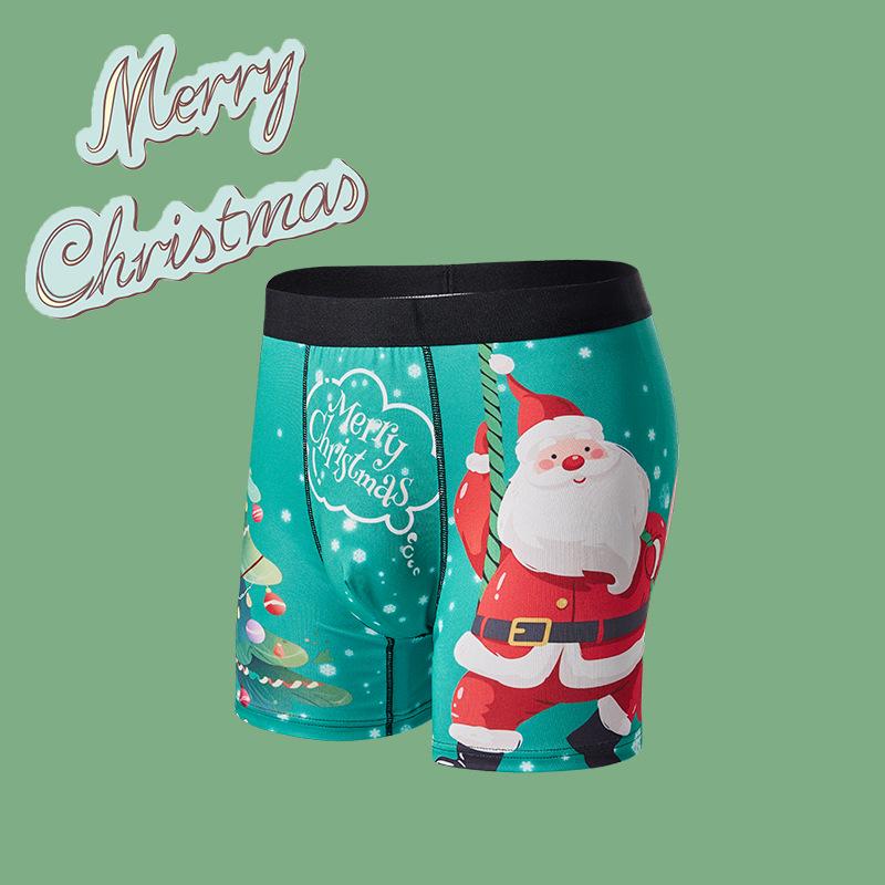 

Новые рождественские мужские дышащие боксеры с принтом — удобный европейский и американский стиль XL