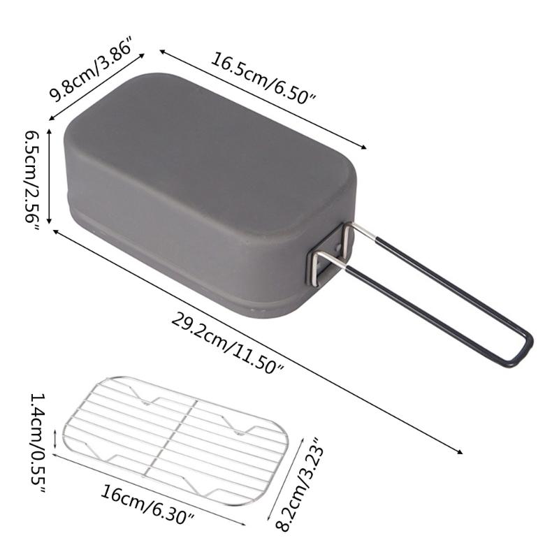 Aluminum Lunch Box Ourdoor Camping Cookware Food Container Storage Dinnerware