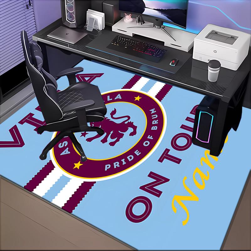 Custom Name Aston-Villa Pride Rug Game Carpet, Floor Mat for Bedroom Living Room Entryway Rug, Home Decor Idea Gift for Christmas birthday