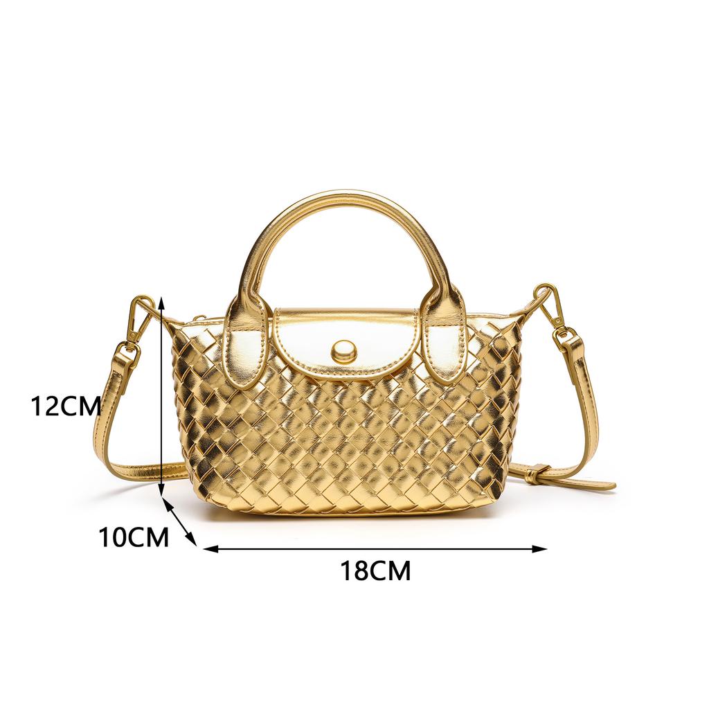 Hot-selling New Hand-woven Longxiang Bag Shoulder Dumpling Bag Commuter Light Luxury Handbag