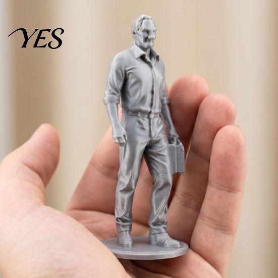 Gratfreie Glatte Linien Modell Schreibtisch Geschäftsmann Statue, 3D Gedruckte Büro Dekoration für Männer, Platzsparende Executive Figur mit Aktentasche, Motivierend