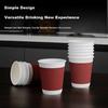 Temeiju Disposable Coffee Cups, Heat-Resistant Paper Cups, Thickened Cups, Food-Grade Beverage Cups, Business Corrugated Tea Cups, 60 Pieces