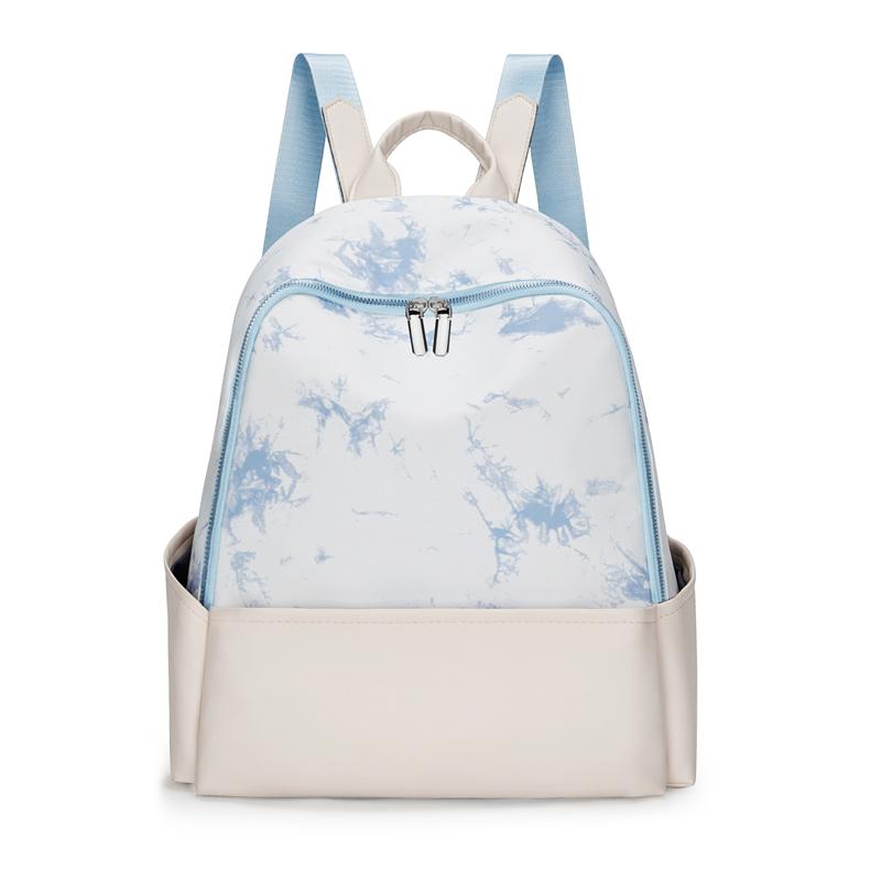 Цветной блок Оксфордский рюкзак Женский рюкзак в студенческом стиле Дорожная сумка розовый — фото 3