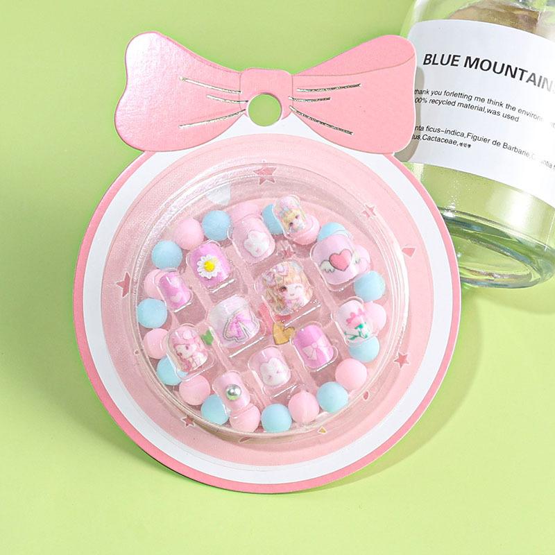 

Милые накладные ногти для девочек, детские накладные ногти, милые накладные ногти в виде кролика, короткие накладные ногти с полным покрытием, накладные ногти, милый подарок розовый