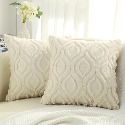 HAPIHAPPY Kissenbezüge Sofa Dekorative Kissenbezüge 18x18 Set mit 1 Plüsch Kunstwolle Kissenbezüge Bett Wohnzimmer