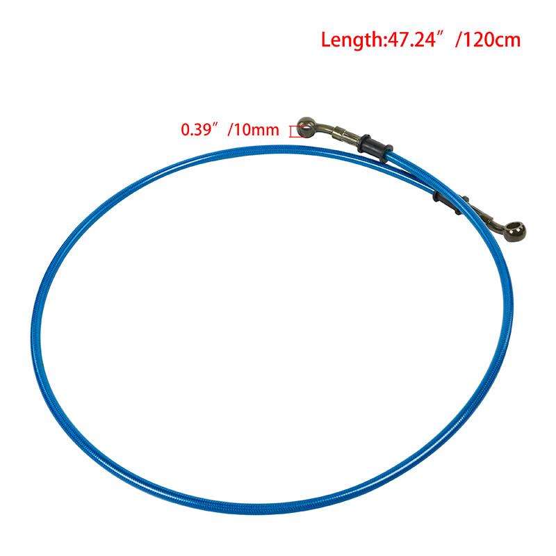 Motocykl Dirt Bike Opletená brzdová hadice Ocelové brzdové lanko Hydraulická trubka 28 stupňů Banjo 500mm-1200mm pro univerzální motocykl