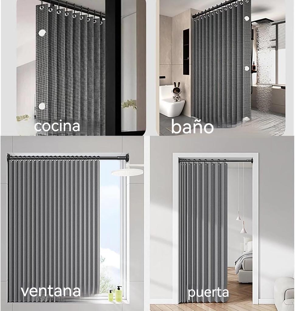 Bathroom Folding Linen Shower Curtain with Magnets Waterproof Suitable for Walk-in Shower Does Not Include Telescopic Rod