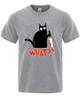Funny Knife Cat Cartoon Printed TShirt Unisex Fashion Casual Short Sleeves Loose Oversized Cotton Tshirt Summer Breathable Tees