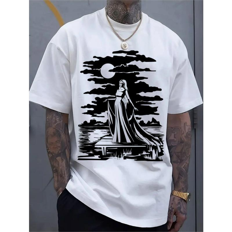 

Європейські розміри Повсякденна спортивна сорочка з коротким рукавом для чоловіків зі стильним 2D-принтом, виготовлена з еластичного та зручного матеріалу 4XL білий