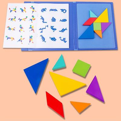 Magnetic 3D Puzzle Jigsaw Tangram Game Montessori Learning Educational Drawing Board Games Toy Gift for Children Brain Tease