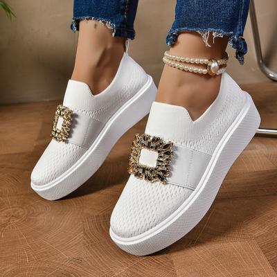 Women Sneakers  New Spring Autumn Metal Decor Women Flat Shoes Mesh Breathable Loafers Comfortable Casual Sneakers Women