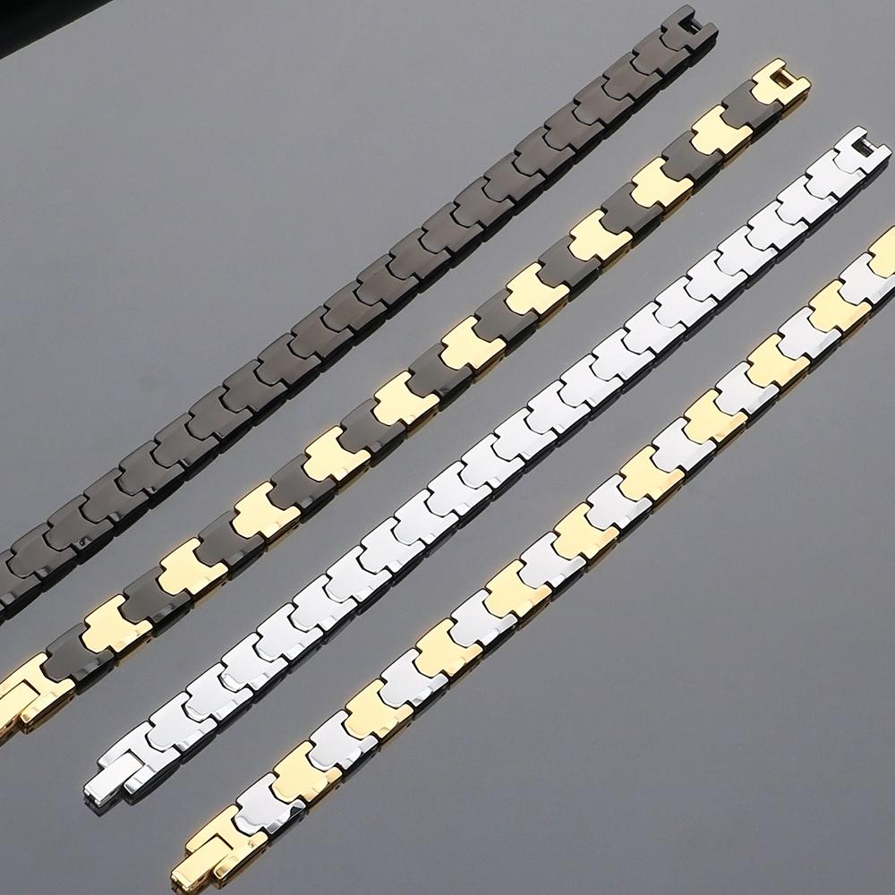 Men's Solid Tungsten Steel Bracelet for Man Woman 18/19/20CM Length 9MM Width Therapeutic Magnetic Bracelet Waterproof Polished