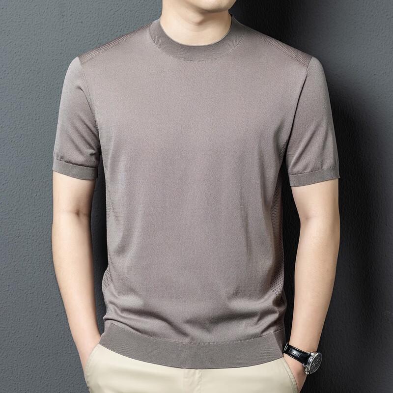 Yiliteng Men's Summer Knit Short-Sleeve Round Neck T-shirt YTMTST6087