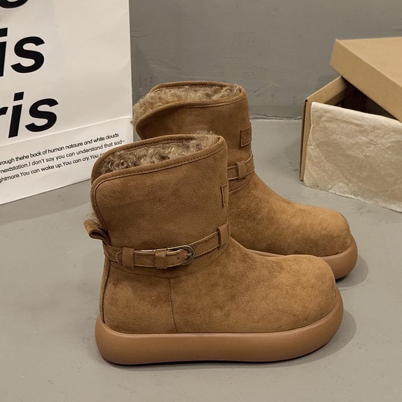 

Women s soft elastic thick sole winter fur one warm cold padded snow boots non-slip wear casual sports cotton boots 40 верблюд