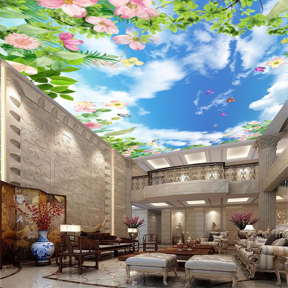

White Cloud Blue Sky Murals Ceiling Wallpaper Suitable For Bedroom Living Room Wall Mural 200 cm(W) x 140 cm(H)