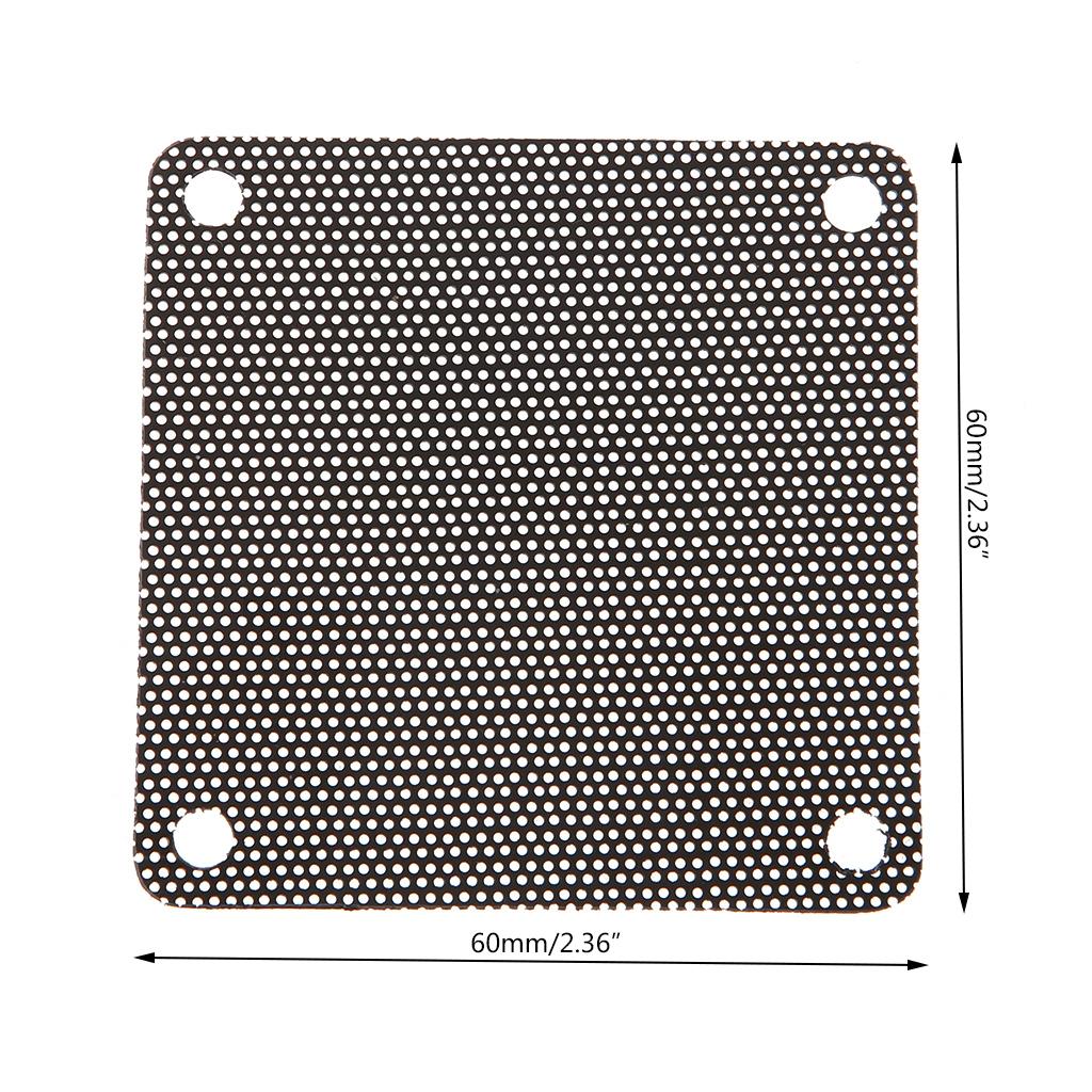 5PCS/lot 60mm PC Fan Dust Filter Dustproof for Case Computer Mesh Cuttable Black