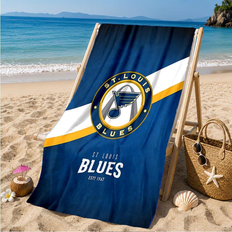 Blues Louis Crest Beach Towel Microfiber Beach Towel, Lightweight and Quick-Dry, for Summer Travel, Swimming Pool Fan Birthday Gift