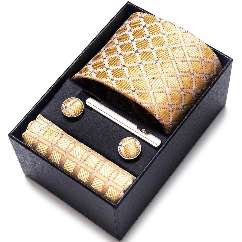 Cravatta Uomo Sposo Matrimonio Compleanno Regalo Per Ragazzi alla Moda Formale Casual Cravatta Asciugamano da Taschino Set Scatola Regalo