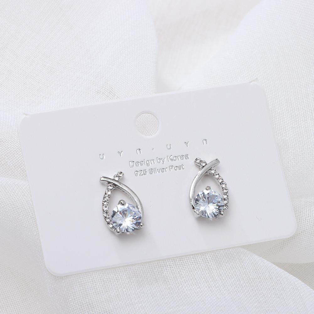 Schmuck Valentinstagsgeschenk Party Kreuz Fischschwanz Ohrringe Zirkonia Ohrringe Piercing 18k vergoldet