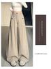 Women's Coffee Corduroy High-Waisted Wide-Leg Pants, 2026 Spring Collection