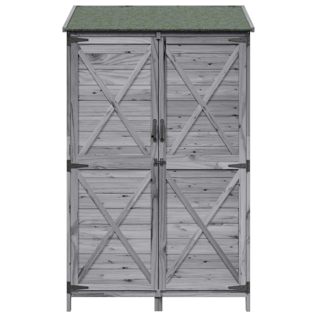 Garden Shed Gray 106 x 56 x 176.5 cm Solid Spruce Wood