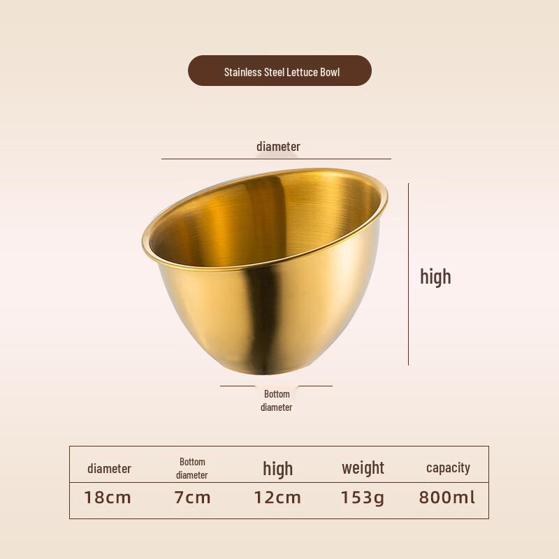 ZISIZ Commercial Gold Slanted Serving Bowl
