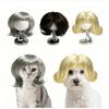 .Cute Pet Wig with Bangs & Center Part Curls, Funny Hair Decor for Cats & Dogs Styling