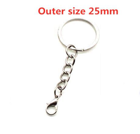 10pcs/lot 25 30mm DIY Key Chains Gold Bronze Color Keyring Keychain Short Chain Split Ring Key Rings Jewelry Finding Accessories
