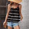 Women's Striped Print Tops Sleeveless O-Neck Camisole T-shirt