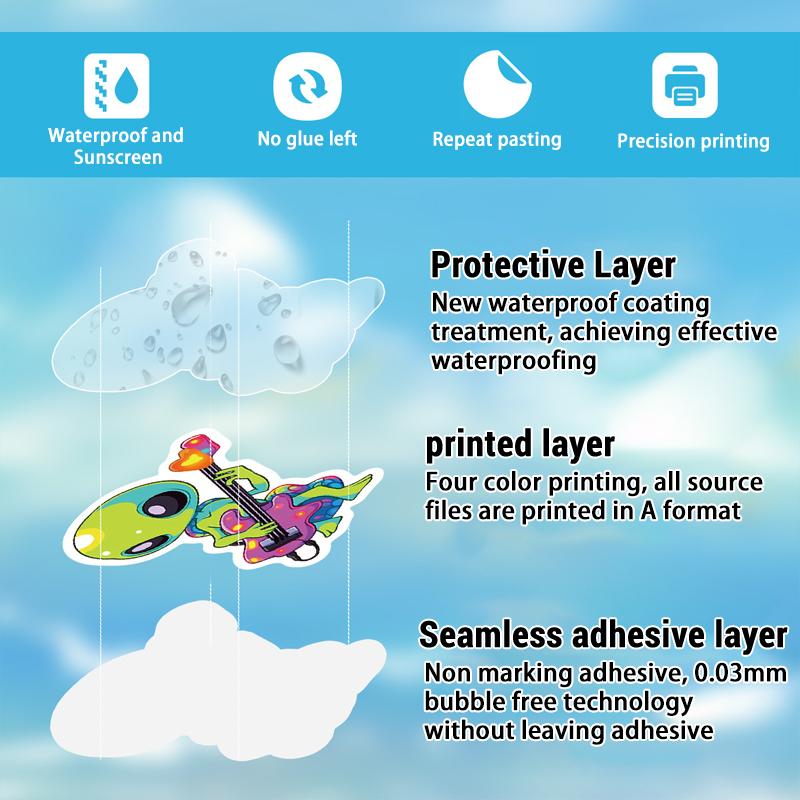 Top-Grade 50Pcs Superior-Grade Alien First-Class Stickers Collection Kit Top-Grade Funny High-Standard Cartoon Premium-Quality Vinyl First-Class