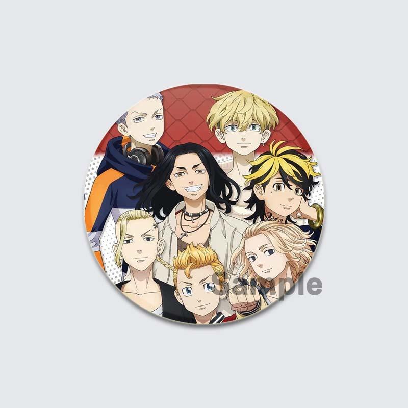 

32/44/58 мм Tokyo Revengers Tinplate Pin Круглые мультяшные броши для рюкзака Одежда Аксессуары Аниме Коллекция Значки Шляпы Украшения Подарки 32mm