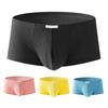 Lenjerie boxer pentru bărbați, cu talie joasă, de culoare uni, pantaloni scurți cu nervuri, cu uscare rapidă, geantă U-convexă, chiloți subțiri