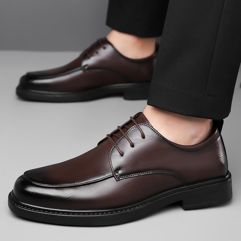 Men's Casual Leather Shoes Classic Gentleman Minimalist Style Work and Office Groom's Wedding or Party Luxury Suit Shoes