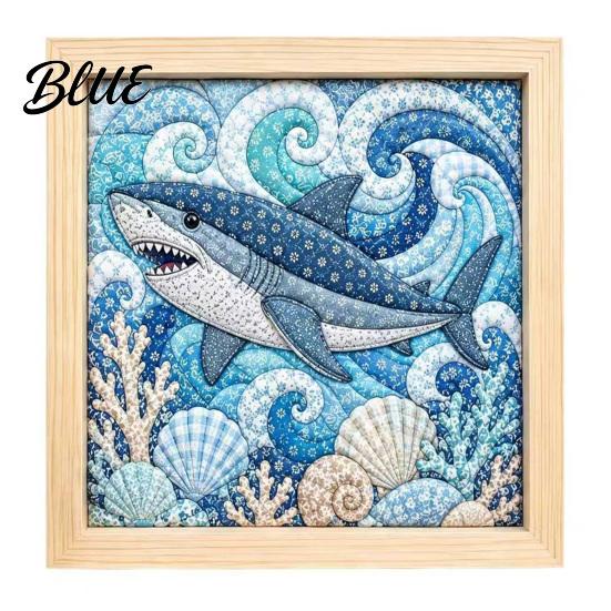 No Sew Quilt Art No-Sew Japanese Fabric Kit DIY Mosaic Kits for Adults Beginners Quilted Wall Collage Craft with Frame & Tools Kits Gifts
