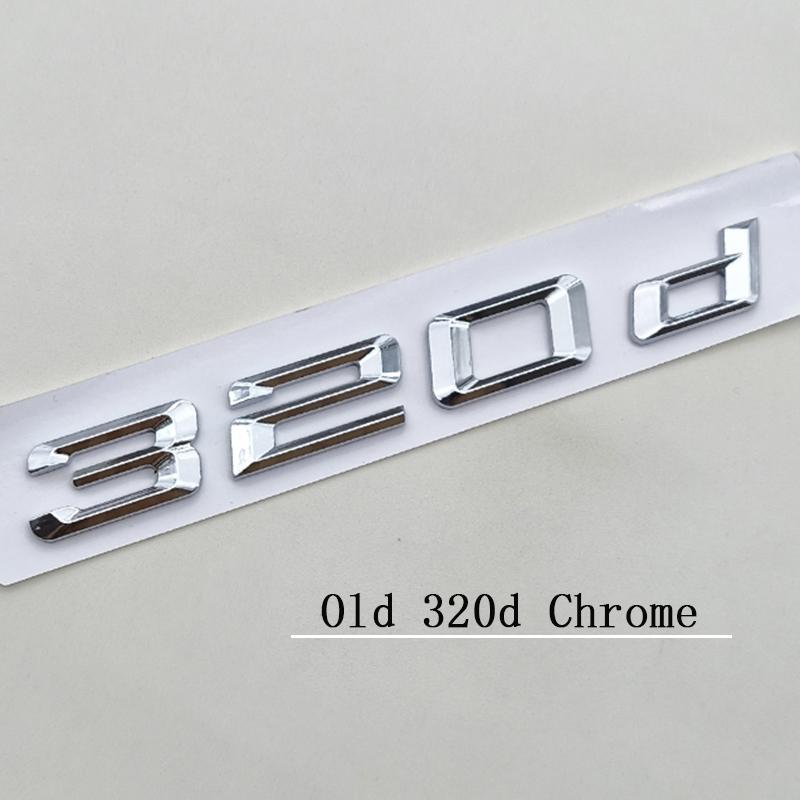 3D ABS Chrome Black Car Letters Logo 320d Sticker Rear Trunk Badge Emblem Decals For BMW 320d 330d E90 F30 G20 Accessories