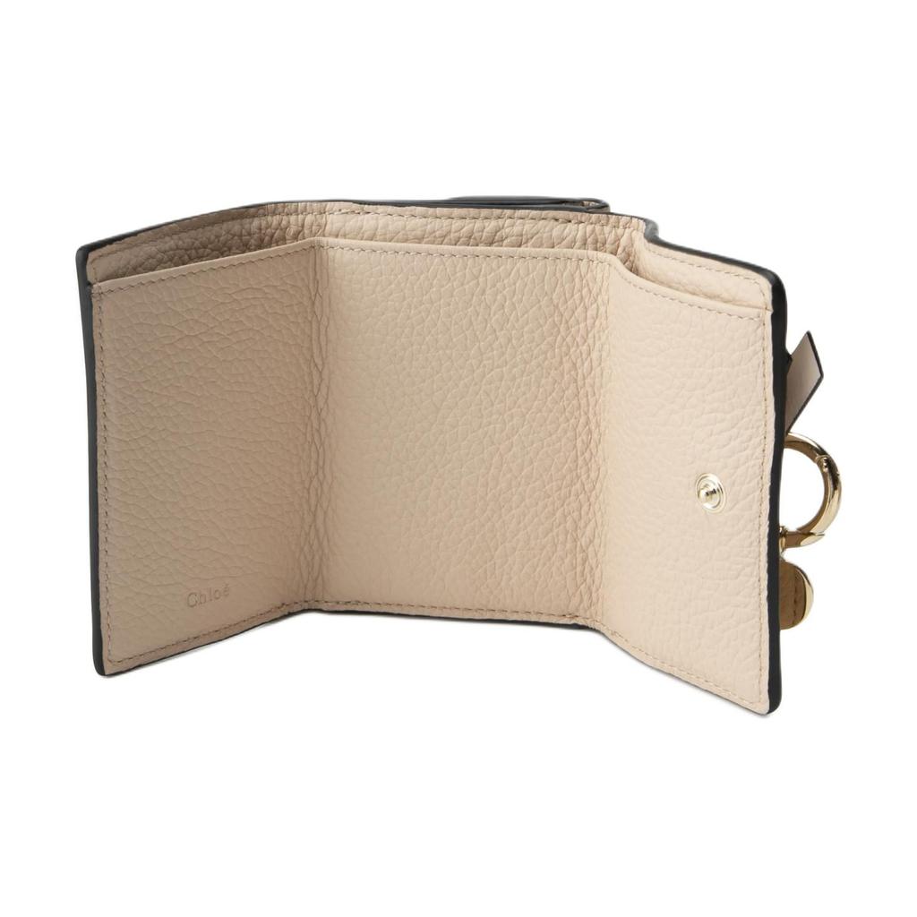 Chloe Alphabet Metal Ring Mini Wallet Women Wallet Gray Pink CHC21-WP719F57-6J5