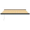 VidaXL Auvent rétractable jaune et blanc 3,5x2,5 m tissu et aluminium, auvent, auvent de patio, auvent d'extérieur, auvent 3154557