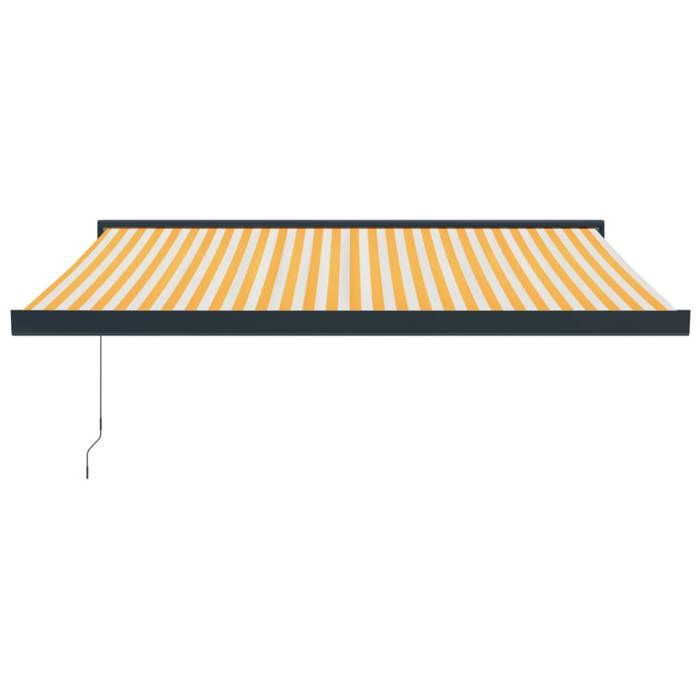 VidaXL Auvent rétractable jaune et blanc 3,5x2,5 m tissu et aluminium, auvent, auvent de patio, auvent d'extérieur, auvent 3154557