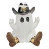 Halloween Cowboy Ghost Figurine Resin Ghost Wearing Cowboy Hat Boots Tabletop Ghost Statue for Home Party Centerpiece Indoor Outdoor