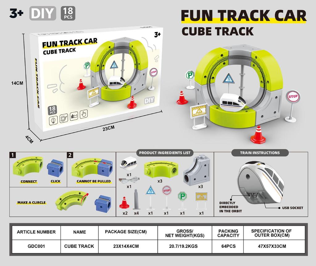 3D High-Speed Rail Train & Roller Coaster Building Block Set - Educational Toy Gift