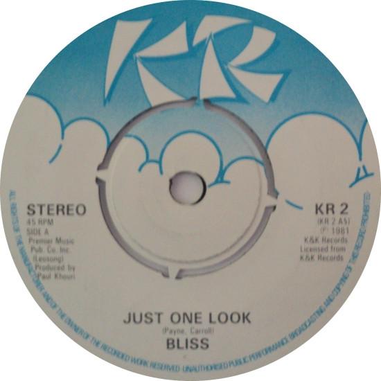

7inch Record BLISS - Just One Look / De Blissful KR2 KR 1981 UK Reggae, Ska & Dub Used