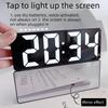 LED Digital Alarm Clock For Students with Mirror Silent Electronic Desktop Clock Luminous Bedside Ornament Black and White
