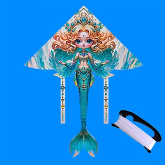 Mermaid Style Cartoon Kite for Kids – Easy to Fly in Light Breeze, High-Grade Outdoor Toy