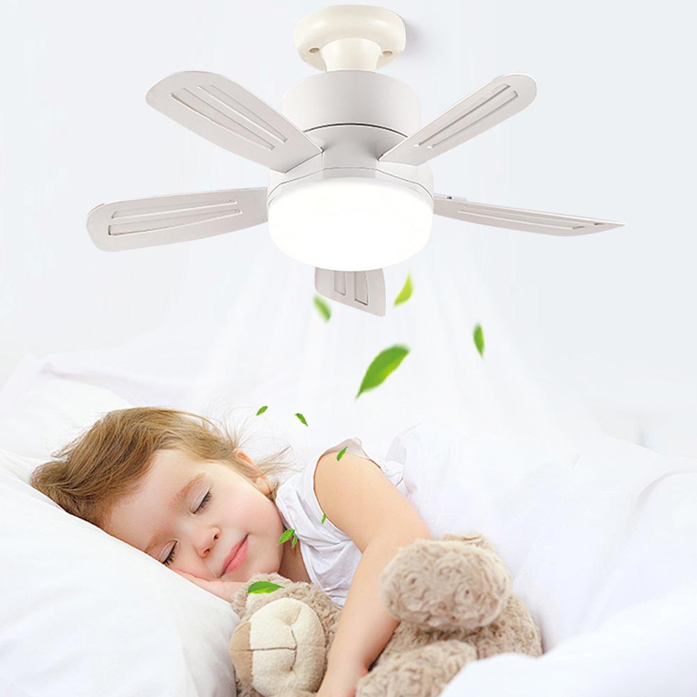 Socket LED Fan Light 3 Speed Socket Ceiling Fan E27 Base with Remote with Lighting Light Bulb Fan for Bedroom Kitchen Home Room